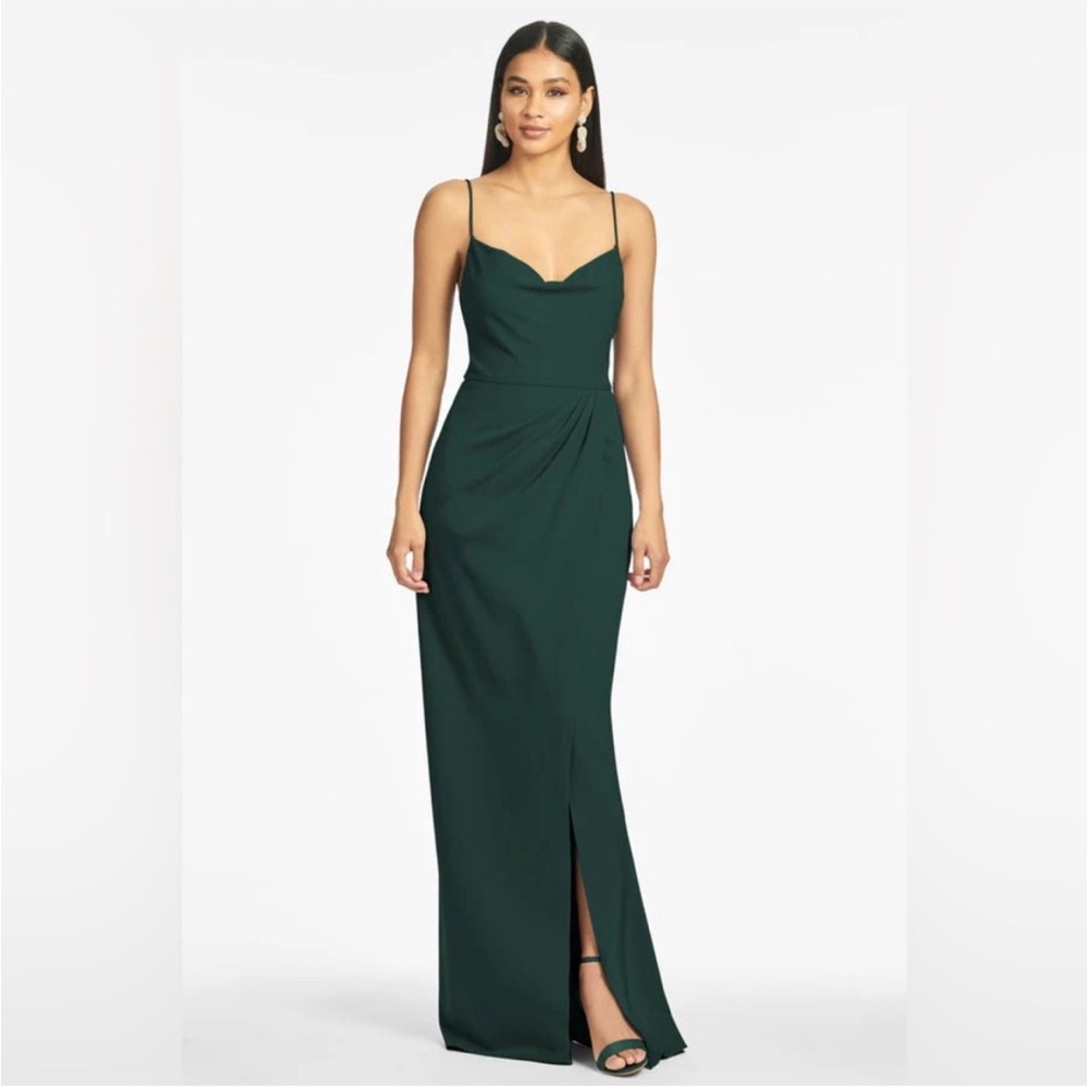 Sachin and Babi Emerald Paulina 4way Stretch Crepe Gown in Emerald Green